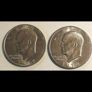 lot of 5 EISENHOWER one dollar coins